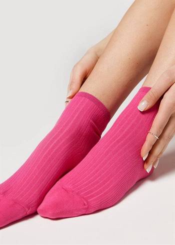 Dámské Ponožky Calzedonia Žebrovaný Krátké Růžové | CZ1710VD