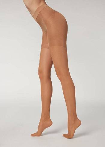 Dámské Punčochové Kalhoty Calzedonia 30 Denier Total Shaper Sheer Béžový Hnědé | CZ3002PQ