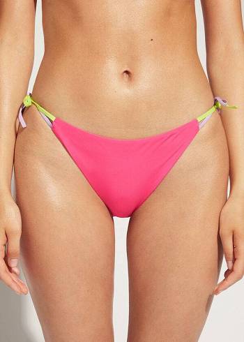 Dámské Spodní Díl Bikin Calzedonia String Tokyo Růžové | CZ2569JJ