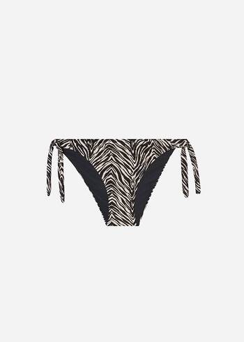 Dámské Spodní Díl Bikin Calzedonia Tied Zebra Nairobi Černé | CZ2535NB
