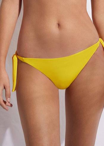 Dámské Spodní Díl Bikin Calzedonia Tied Indonesia Eco Side tie Žluté | CZ2538CE
