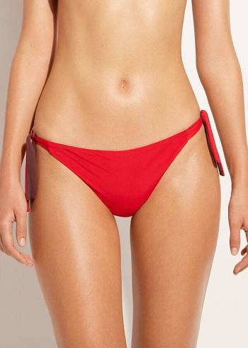 Dámské Spodní Díl Bikin Calzedonia Tied Indonesia Eco Červené | CZ2539XF