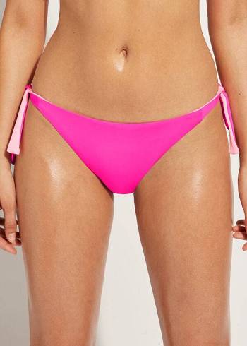 Dámské Spodní Díl Bikin Calzedonia Tied Indonesia Eco Růžové | CZ2541LH