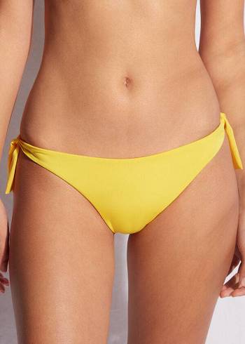 Dámské Spodní Díl Bikin Calzedonia Tied Brazilian Indonesia Eco Žluté | CZ2547DN