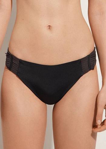 Dámské Spodní Díl Bikin Calzedonia Tulle Insert Tokyo Černé | CZ2533QZ