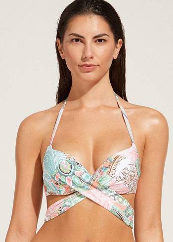 Dámské Topy Do Bikin Calzedonia Polstrovaný Push-Up Saint Tropez Blankyt | CZ2315AP