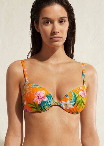 Dámské Topy Do Bikin Calzedonia Polstrovaný Push-Up Rio Eco Oranžové | CZ2316PQ