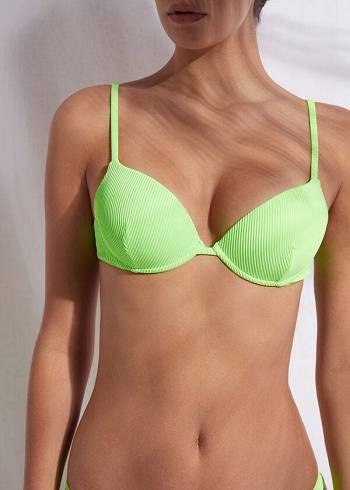Dámské Topy Do Bikin Calzedonia Polstrovaný Push-up New York Zelene | CZ2319UT
