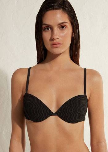 Dámské Topy Do Bikin Calzedonia Polstrovaný Push-Up Mykonos Černé | CZ2324WY