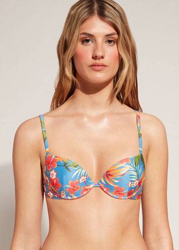 Dámské Topy Do Bikin Calzedonia Polstrovaný Push-Up Maui Zelene | CZ2326MA