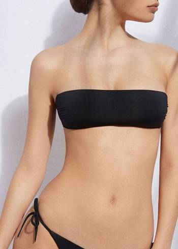 Dámské Topy Do Bikin Calzedonia Polstrovaný Bandeau Indonesia Eco rosa Černé | CZ2388HK