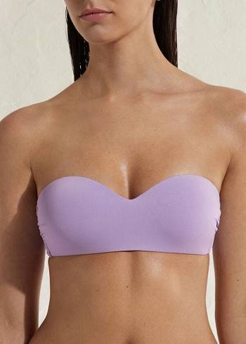 Dámské Topy Do Bikin Calzedonia Polstrovaný Bandeau Indonesia Eco Fialové | CZ2395OR