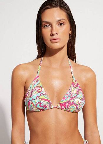 Dámské Topy Do Bikin Calzedonia Triangle String Londra Červené | CZ2140AP
