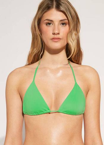 Dámské Topy Do Bikin Calzedonia Triangle String Indonesia Eco rosa Zelene | CZ2148LH
