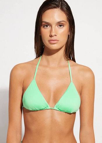 Dámské Topy Do Bikin Calzedonia Triangle String Indonesia Eco rosa Mátově Zelená | CZ2149ZG