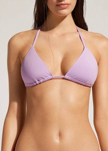 Dámské Topy Do Bikin Calzedonia Triangle String Indonesia Eco Fialové | CZ2155MA